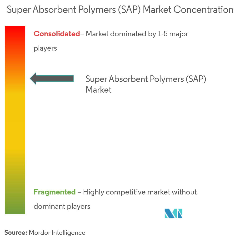 Marktkonzentration für superabsorbierende Polymere